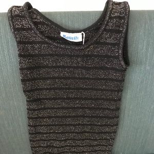 Tank top in black with silver glitter